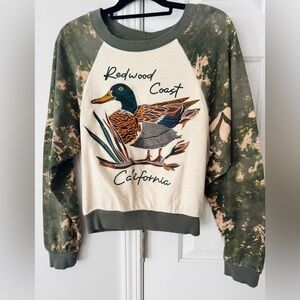 Anthropologie Pilcro The Niki Redwood Coast Embroidered Sweatshirt